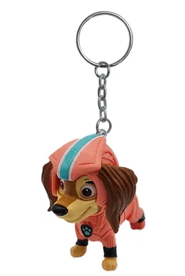 A Paw Patrol character keychain.