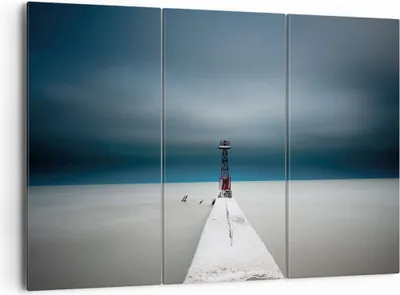 Produktbild von Bild auf Leinwand - Leinwandbild - 3 Teile - Turm Strand Himmel - 165x110cm - Wand Bild - Wanddeko - Wandbilder - Leinwanddruck - Bilder - Wanddekoration - Leinwand bilder - Wandbild - CE165x110-4988