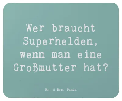 Produktbild von Mr. & Mrs. Panda Mousepad Spruch Großmutter Liebe - Meeresbrise - Geschenk, Handarbeit, mausteppich, pc, Fürsorge, Mouse Pad, Enkel, Geschenke, Dankbarkeit, Mauspad, für
