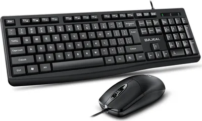 Zdjęcie produktu dla Klawiatura Mysz Przewodowa USB Zestaw biurowy Optyczny Ergonomiczny do laptopa PC Gaming Praca Czarny