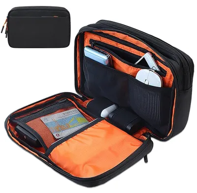 Produktbild von Kabeltasche Kabelorganizer Reisetasche - Wasserdicht - Tragbar - 25 x 17 x 8 cm - Schwarz