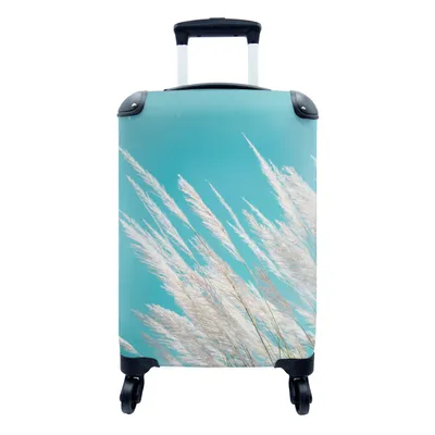 Produktbild von MuchoWow® Koffer Handgepäck Trolley Rollkoffer Kleine Reisekoffer mit 4 Rollen - Pampasgras - Pflanze - Cabin Size < 55x40x23 cm & 55x40x20 cm - Fotokoffer - Kabinenkoffer - Boardgepäck - Reise-Box - Reisekoffer - Reisegepäck - Koffer mit Bild - Trolley für Kinder