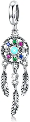 Produktbild von 925 Sterling Silber Dream Catcher Halter Familie der Baum Charms Beads Anhängern für Frauen Teen Mädchen Schlange Armband Halskette Geschenk