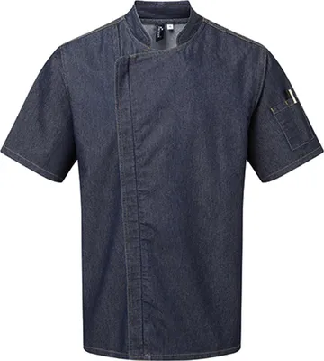 Immagine prodotto di Premier Workwear PR906 | Giacca da cuoco a maniche corte con chiusura a zip - Colore: Indigo Denim (circa Pantone 2380C) - Taglia: XL