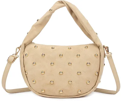 Immagine prodotto di Borsa a tracolla in ecopelle effetto scamosciata, modello Nynke, per donna, color beige