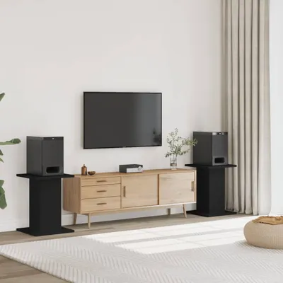 Zdjęcie produktu dla vidaXL Stojak na głośniki 2 szt. czarny 30x30x60 cm materiał drewnopochodny