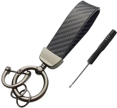 Obrázok produktu pre Kľúčenka z uhlíkových vlákien, dvojitý záves, čierna, 135 x 35 mm