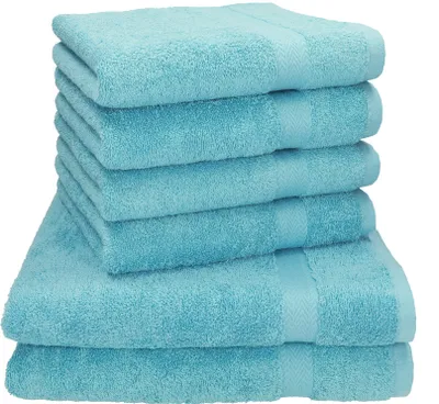 Produktbild von Betz 6-tlg. Handtuch-Set PREMIUM - 2 Liegetücher 4 Handtücher 100% Baumwolle  Farbe:  ocean