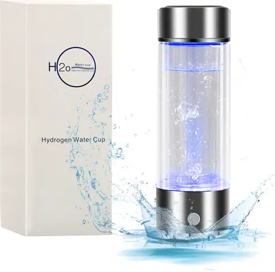 Produktbild von Wasserstoff-Wasserflaschen-Generator mit Inhalationsadapter, SPE PEM-Technologie Wasser-Ionisator, 450 ml/ 1300 PPB, Silber
