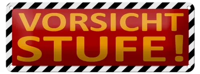 Produktbild von Blechschild Hinweis 27x10cm Vorsicht Stufe rotes Schild