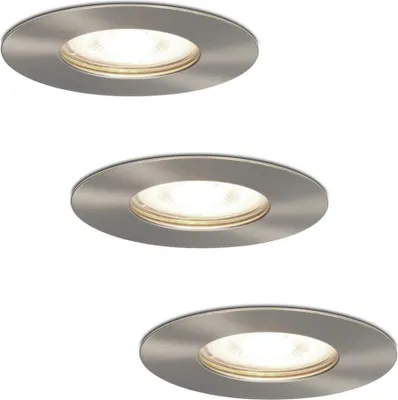 Produktbild von hoftronic LED Einbaustrahler 4W 345lm 4000K GU10 IP65 Edelstahl 3er Set