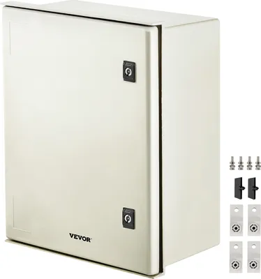 Image de Boîtier NEMA VEVOR, 20 x 16 x 8 pouces, boîtier électrique NEMA 4X en fibre de verre, boîtier de raccordement étanche à l'eau et à la poussière IP66 avec charnière pour l'extérieur et l'intérieur, avec plaque de montage (50 x 40 x 20 cm)