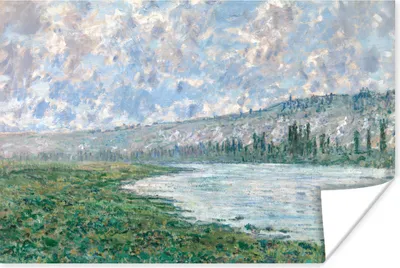 Produktbild von MuchoWow® Poster Seine bei Vetheuil - Gemälde von Claude Monet 120x80 cm - Bilder