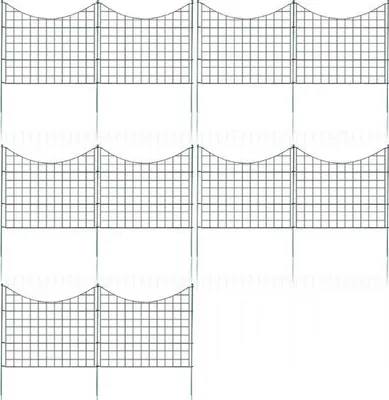 Produktbild von Famanu Schafzaun Teichzaun Metall 22-teilig - Grün