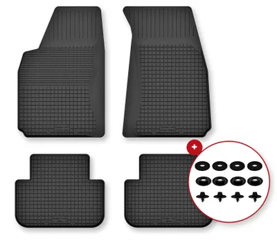 Image de Tapis de sol en caoutchouc pour Toyota Land Cruiser J90 / J95 1996-2001 – 4 pièces, noirs, semi-universel, adapté