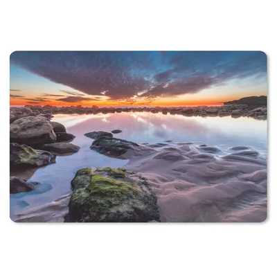 Produktbild von MuchoWow® Schreibtischunterlage Felsen - Wasser - Natur 60x40 cm - XXL Mauspad - Großes Mauspad