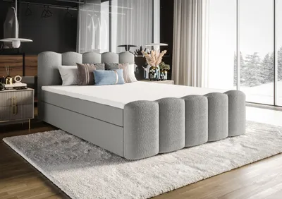 Produktbild von Boxbett Quelle 180 cm 200 cm Boxspringbett Quelle, 160x200 cm, Grau, Doppelbett, komfortabel und langlebig