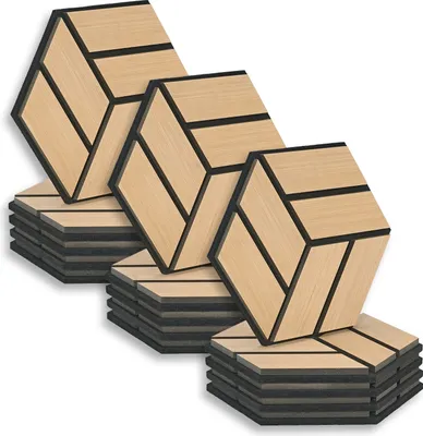 Produktbild von Homestyle4u Akustikpaneele 15 Stück Natur Eiche Holz Schallschutz