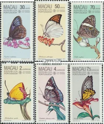 Produktbild von Briefmarken Macau 1985 Mi 540-545 (kompl.Ausg.) postfrisch Schmetterlinge