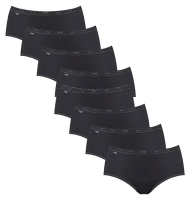 Produktbild von sloggi Damen Midislip 8-Pack Basic+ - BLACK - Größe 46