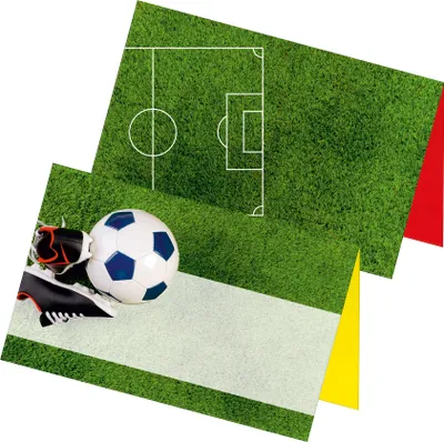 Produktbild von itenga 24x Tischkarten Platzkarten "Fußball Fußballschuhe Rasen" Geburtstag