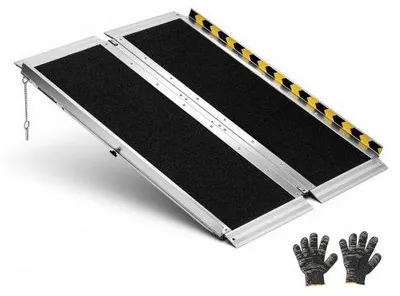 Productafbeelding van VEVOR Opvouwbare Rolstoelhelling 915x736,6 mm, 362,9 kg, Robuuste Drempelhelling met Antislipoppervlak, Draagbare Aluminium Helling, Toegangshelling voor Rolstoelen, Scooters, Deurdrempels, Stoepranden en Trappen