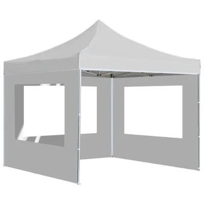 Image de vidaXL Tente de réception professionnelle Pliable avec parois Aluminium 3×3m Blanc