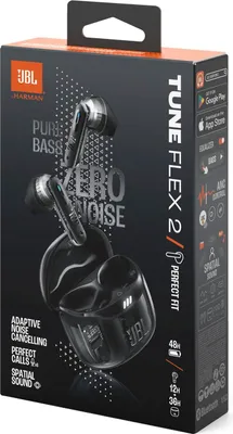 Image de JBL Tune Flex 2 Ghost Edition, True Wireless Stereo (TWS), Parole/Musique, 20 - 20000 Hz, Casque avec microphone, Noir