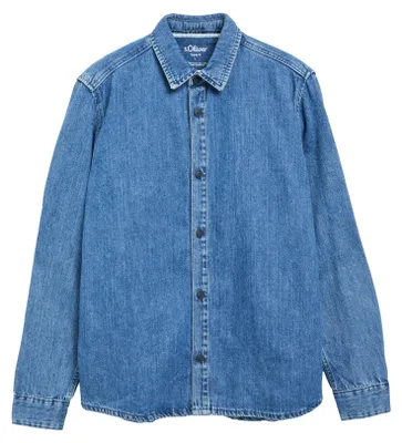 Produktbild von S. Oliver ORIGINAL D Herren Hemd, Regular Fit, Denim Waschung, reine Baumwolle, Kentkragen, Langarm, 3XL