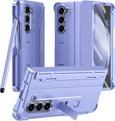 Produktbild von Handyhülle für Samsung Galaxy Z Fold 6 mit Pen, Scharnierschutz Hart Robuste Stoßfest Hülle mit Displayschutzfolie Lila