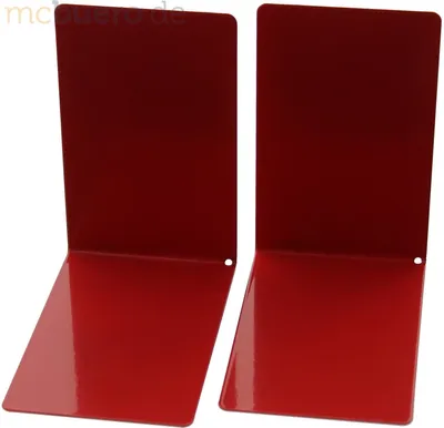 Produktbild von Buchstützen 85x140x140mm Metall rot Packung mit 50 Stück