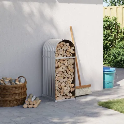 Image de Stabli Möbel Abri pour bois de cheminée Argenté 40x45x100 cm Acier galvanisé - Étagères pour bois de cheminée CC3980710 1parcel