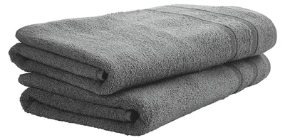 Produktbild von uncover by SCHIESSER Duschtuchset Brooklyn | Einfarbig | 2-teilig | 100% Baumwolle | Kuschelweich & Saugstark | 70x140 cm | Dunkelgrau