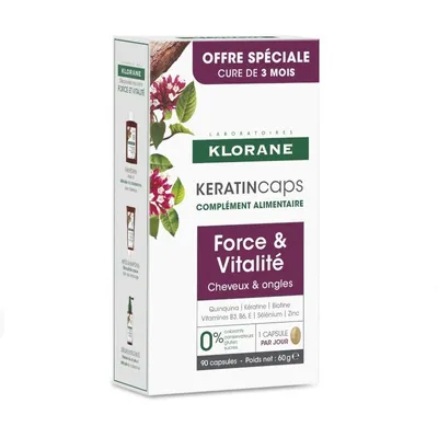 Produktbild von Klorane KeratinCaps Strength and Vitality 3x30 Capsules
