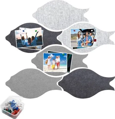 Produktbild von Famanu Pinnwand - Selbstklebendes Korkboard in Fischform, 6 Stück