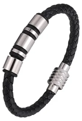 Produktbild von Geflochtenes Lederarmband für Herren