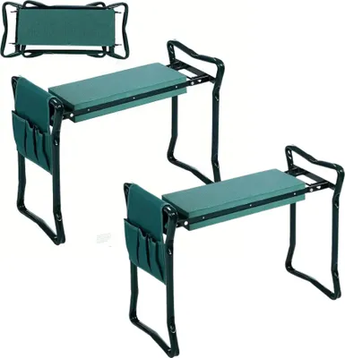 Produktbild von 2er Pack - Kniebank für Gartenarbeit, Kniekissen Garten, klappbar Gartenhocker bis 170 kg, 2 in 1 Eva-Schaumkissen - K2NEEBENCH