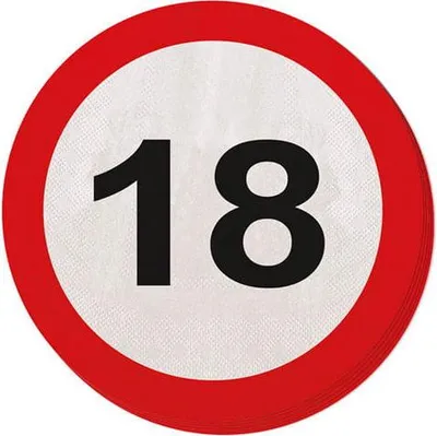 Produktbild von Party Serviette Verkehrsschild 18