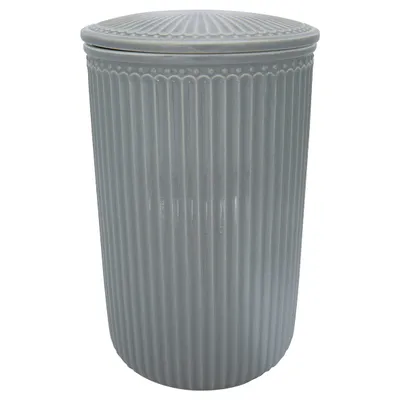 Produktbild von Greengate Vorratsdose mit Deckel ALICE Stone Grey Grau Groß 13x21 cm Keramik