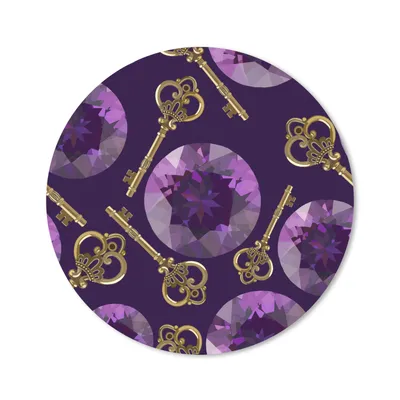 Produktbild von MuchoWow® Mauspad Mousepad Edelstein - Muster - Gold - Schlüssel 50x50 cm - Mousepads - Maus Mat - Pad - Mausunterlage - Vinyl