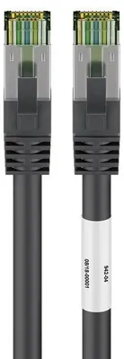 Produktbild von RJ45 Netzwerkkabel S/FTP (PiMF), mit CAT 8 Rohkabel, Schwarz, 1m
