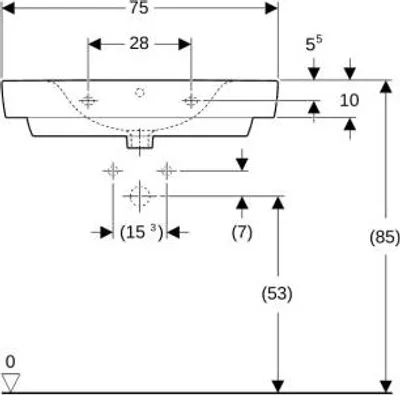 Zdjęcie produktu dla Geberit 501694001 Renova Plan WT z półką, 75x48cm