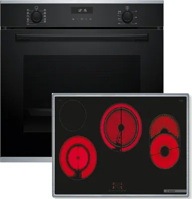 Produktbild von Bosch Einbau-Backofen-Set HBD632FH85, HBG237BB4 + PKH845BB1D, Einbau-Backofen, Elektro-Kochfeld