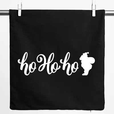 Produktbild von Huuraa Kissenbezug Ho Ho Ho Weihnachtsmann 40x40cm Black Baumwolle Dekokissenbezug Geschenkidee