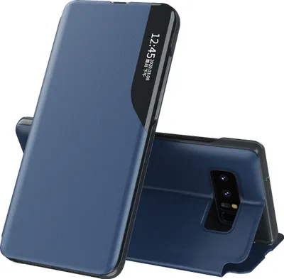 Produktbild von LaimTop Hülle für Galaxy Note 8, Smart View Fenster Flip Stand Cover Kunstleder Schutzhülle für Samsung Galaxy Note 8 Blau