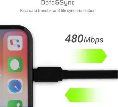 Productafbeelding van Kabel Voor Apple Lightning Oplader, Plaski, 25 Cm, Met Ondersteuning Voor Snel Opladen, 2.4A