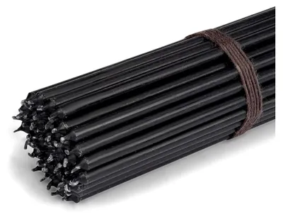 Produktbild von 50 Stück Stabkerzen schwarz tropffrei L 24 cm Ritualkerze Premiumwachs Paraffin