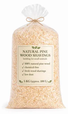Produktbild von Holzspäne aus Kiefernholz 5 kg (ca. 100 L) - Einstreu natürlich, staubarm, saugfähig, für Kleintiere, Nager, Hühner, Garten & Kompost