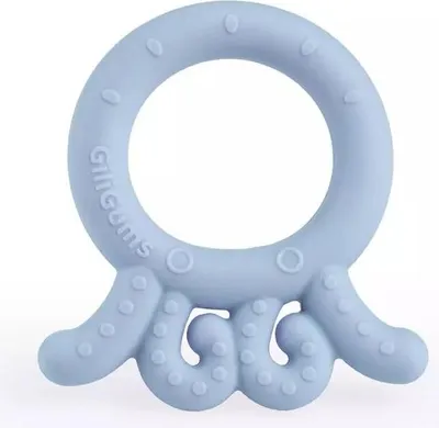 Image de GiliGums Baby Octopus Teether, sucette en silicone, 3m+, bleu clair, 1 pièce