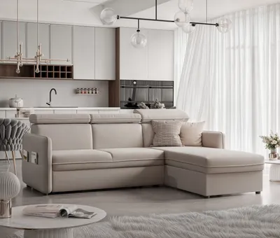Image de Canapé d'angle Beni avec fonction couchage - Canapé avec fonction relax et appuie-tête - Canapé d'angle Universal, canapé-lit, canapé convertible, coin salon, ensemble de canapés Manila 02